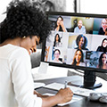 Woman in a virtual meeting - Monster Government Solutions Federal Hiring Roundtable